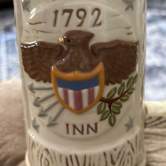 VINTAGE ESTATE Eagle Hand Painted 1792 Inn BEER STEIN MUG. Handcrafted & Vtg. - Picture 7 of 9